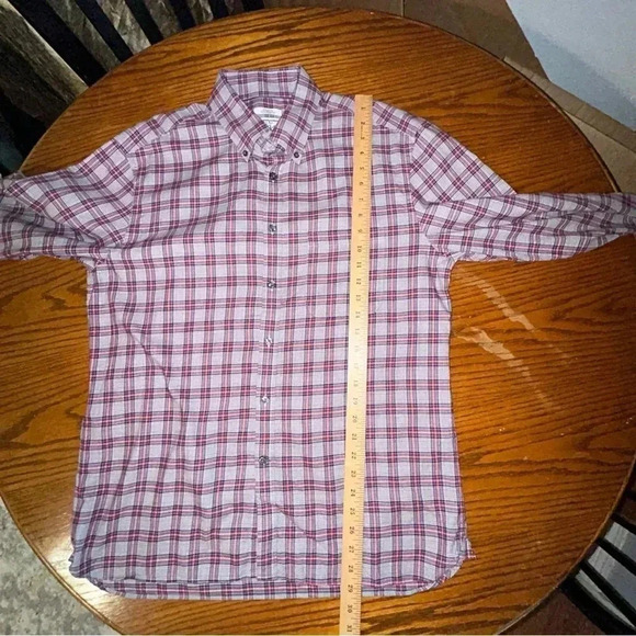 Jos A Bank Men Large Tailored Fit Flannel Plaid Button Shirt Stretch Lightweight - Picture 11 of 11